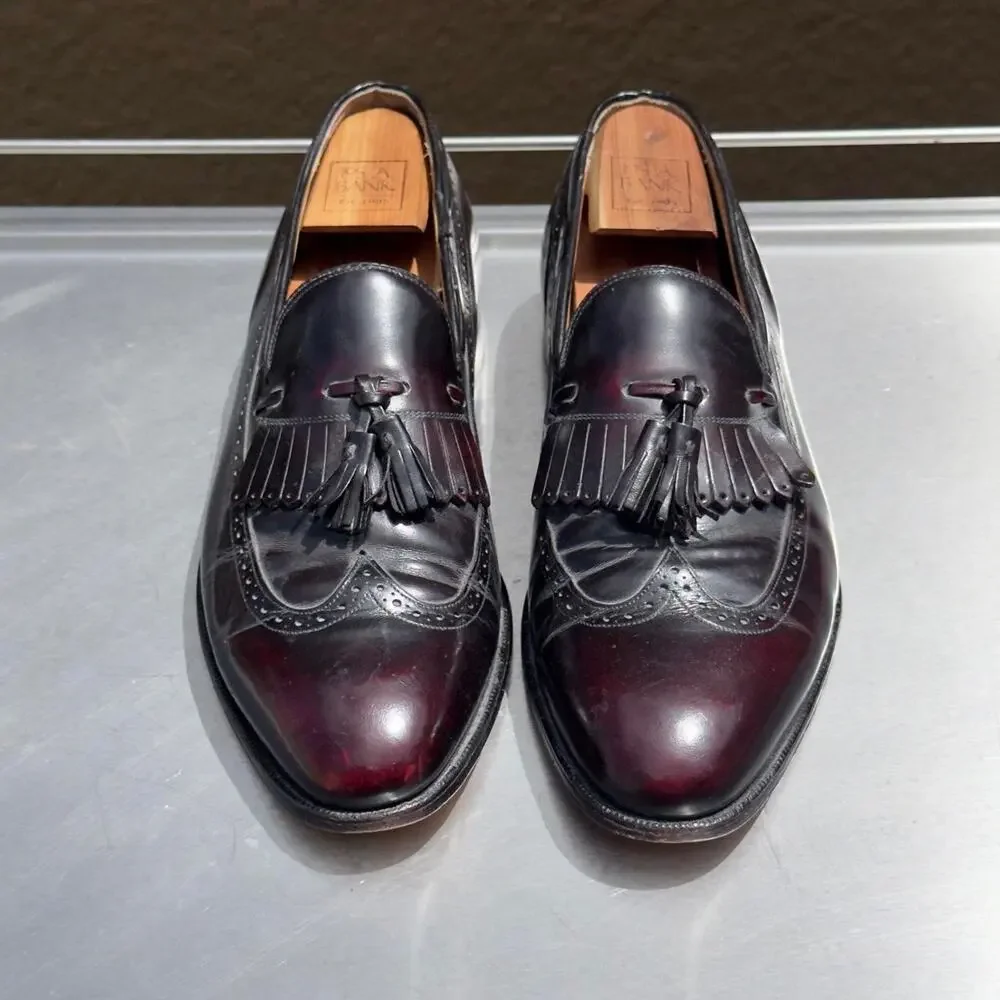 Johnston and Murphy Buegundy Leather Loafers with Tassel - Size 11 D